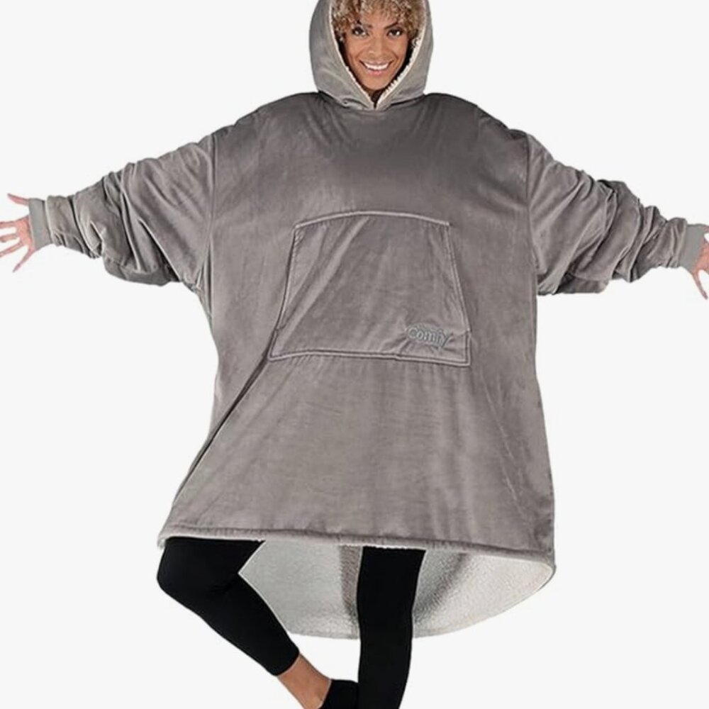 THE COMFY Original | Sherpa Lined Microfiber Fleece Wearable Blanket,Oversized